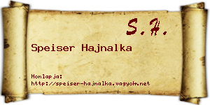 Speiser Hajnalka névjegykártya
